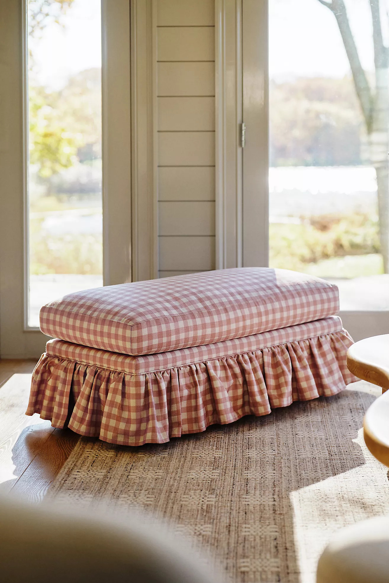 Bowen Ruffle Skirted Ottoman | Anthropologie (US)