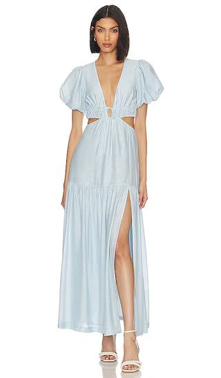 x Jetset Christina Shiloh Maxi Dress in Robin Blue | Short Sleeve Maxi Dress With Sleeves Outfit | Revolve Clothing (Global)
