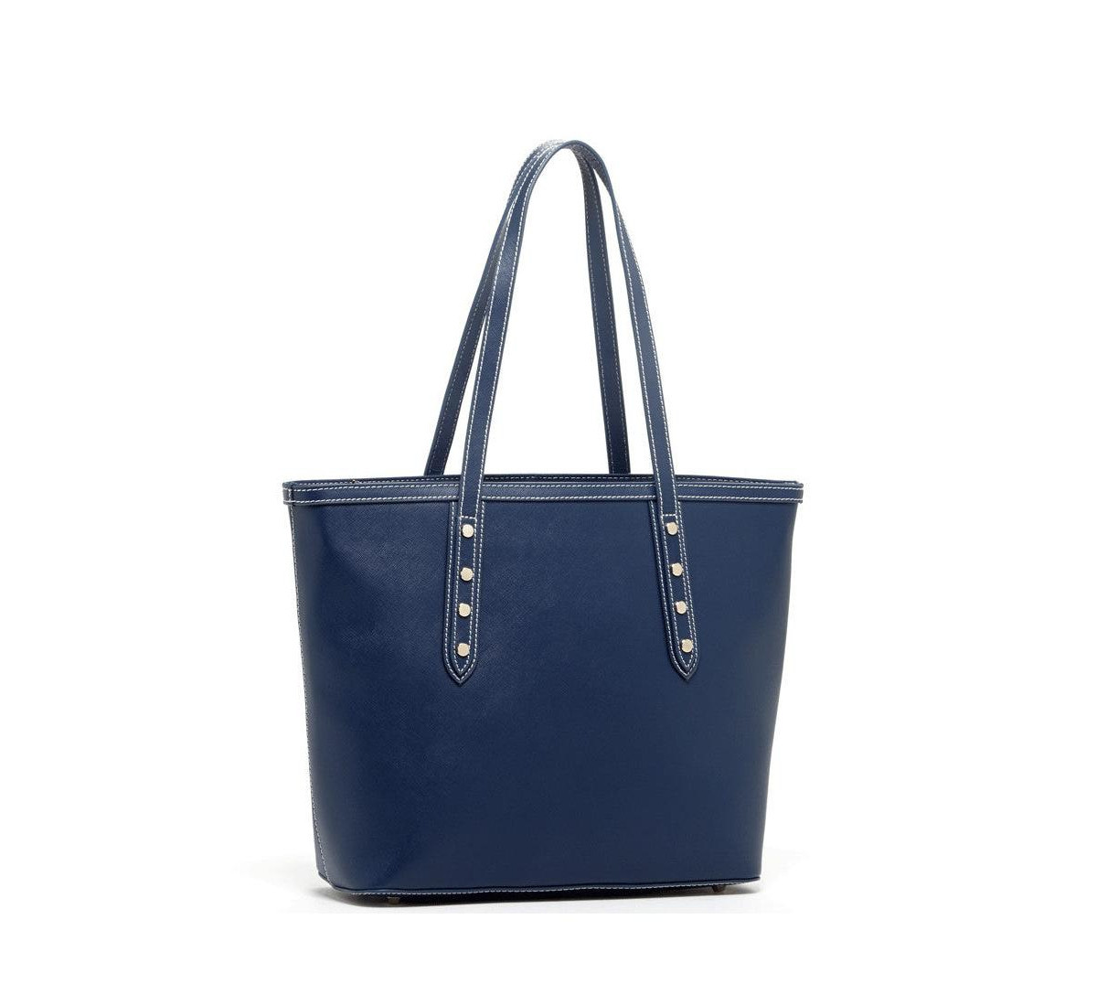 Susu Blue Leather Shoulder Bag Elegant Big Tote Handbag for Women with Double Straps and Zip Closure - Blue | Macy's