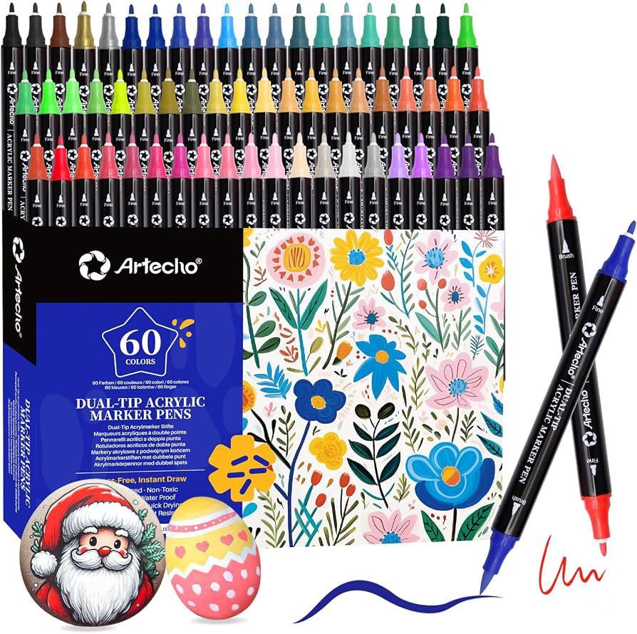Artecho Acrylic Paint Pens 60 Colors | Amazon (UK)