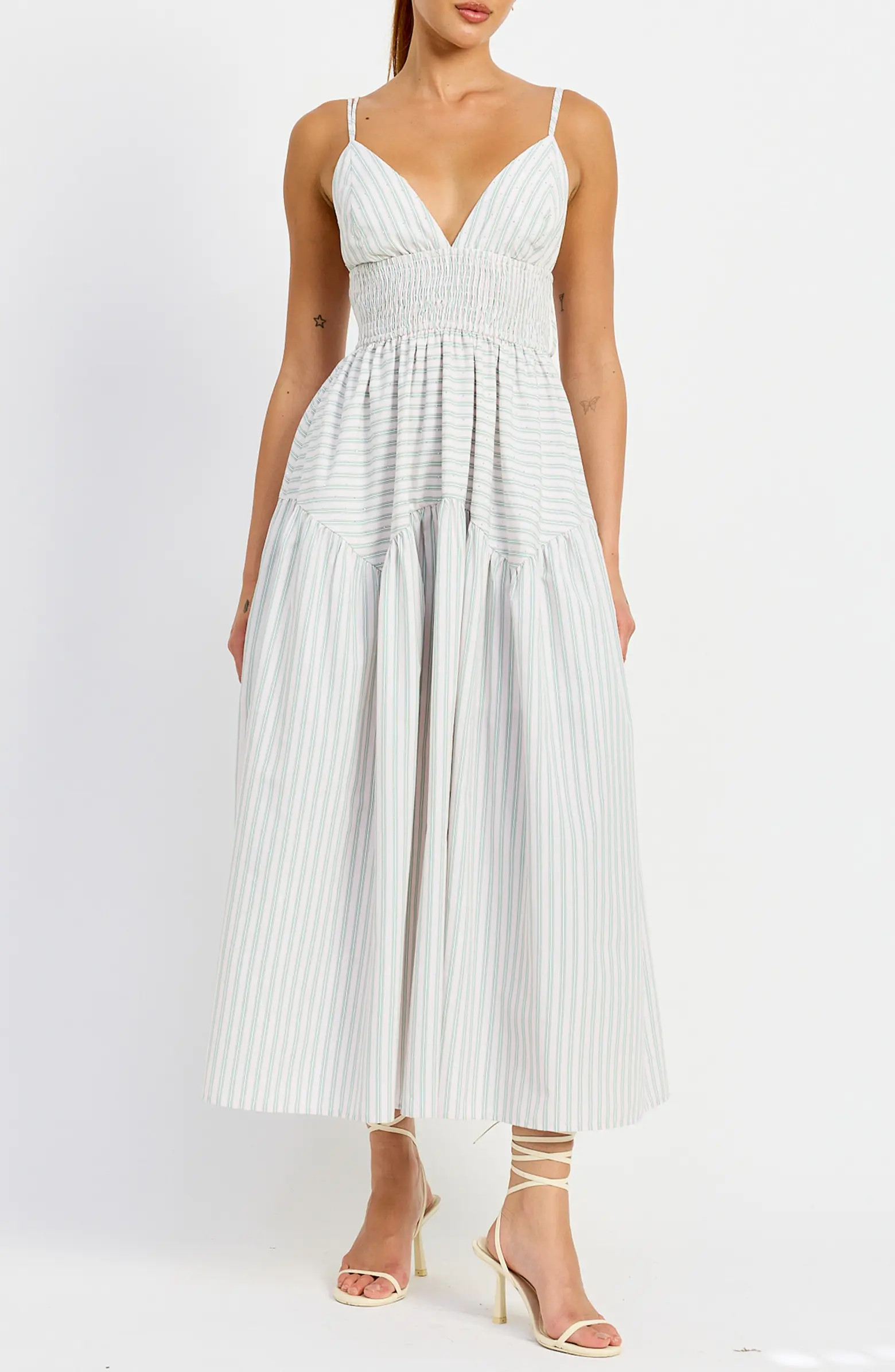 En Saison Haisley Stripe Cotton Blend Dress | Nordstrom | Nordstrom