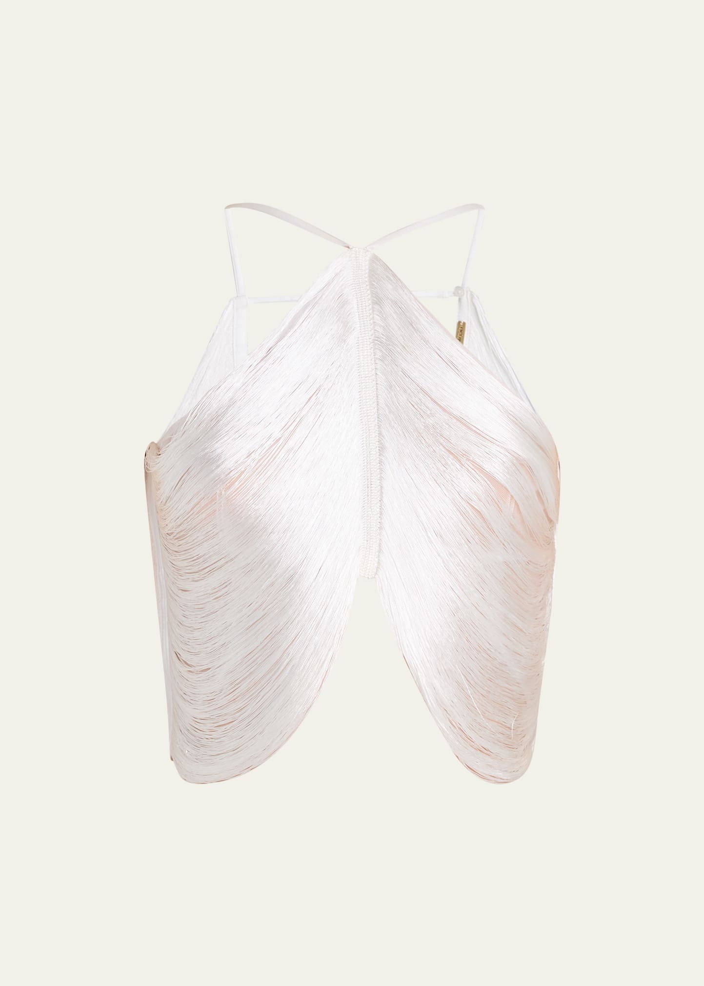 Cult Gaia Quella Metallic Fringe Halter Top | Bergdorf Goodman