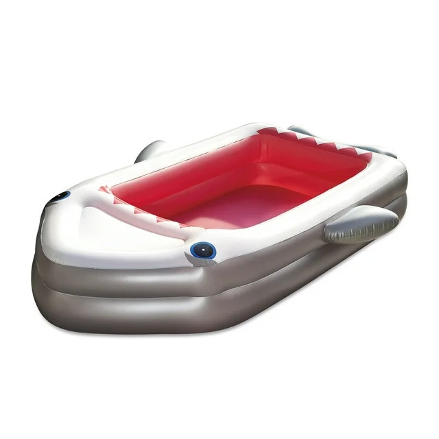 Summer Waves Inflatable Shark Family Pool, Rectangular, Gray, Ages 3+, Unisex | Walmart (US)