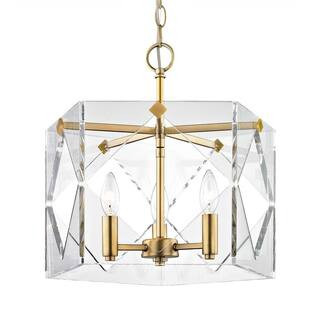Home Decorators Collection Pentos 3-Light Aged Brass Acrylic Pendant HD-1089 - The Home Depot | The Home Depot
