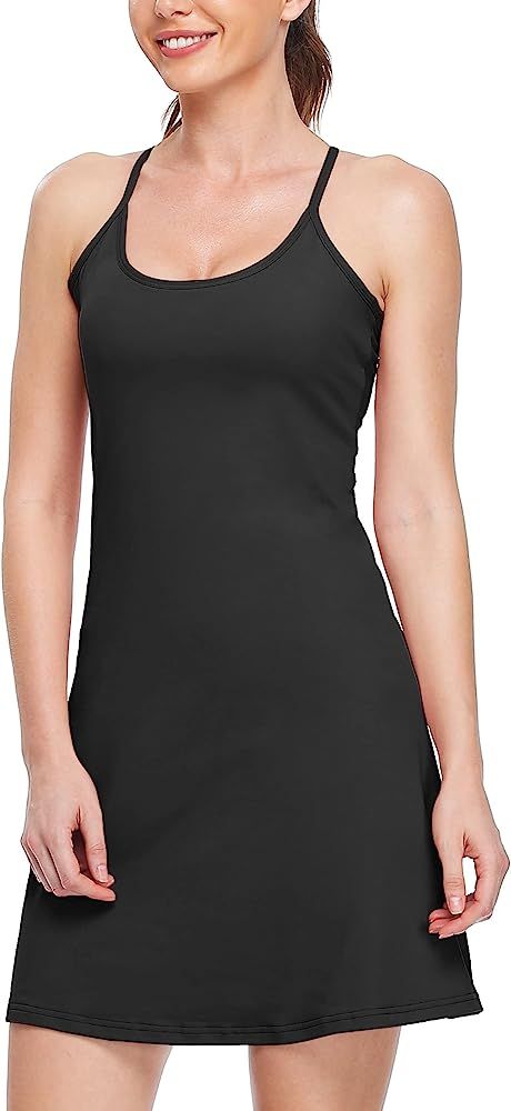 Willit Women's Exercise Dress with Detachable Shorts Built-in Bra Workout Dress Tennis Golf Athle... | Amazon (US)