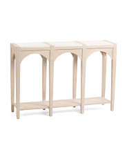 30in Marble Top Arched Wood Console Table | Global Home | Marshalls | Marshalls