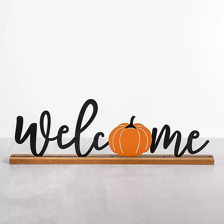 Welcome Pumpkin Tabletop Sign | Kirkland's Home