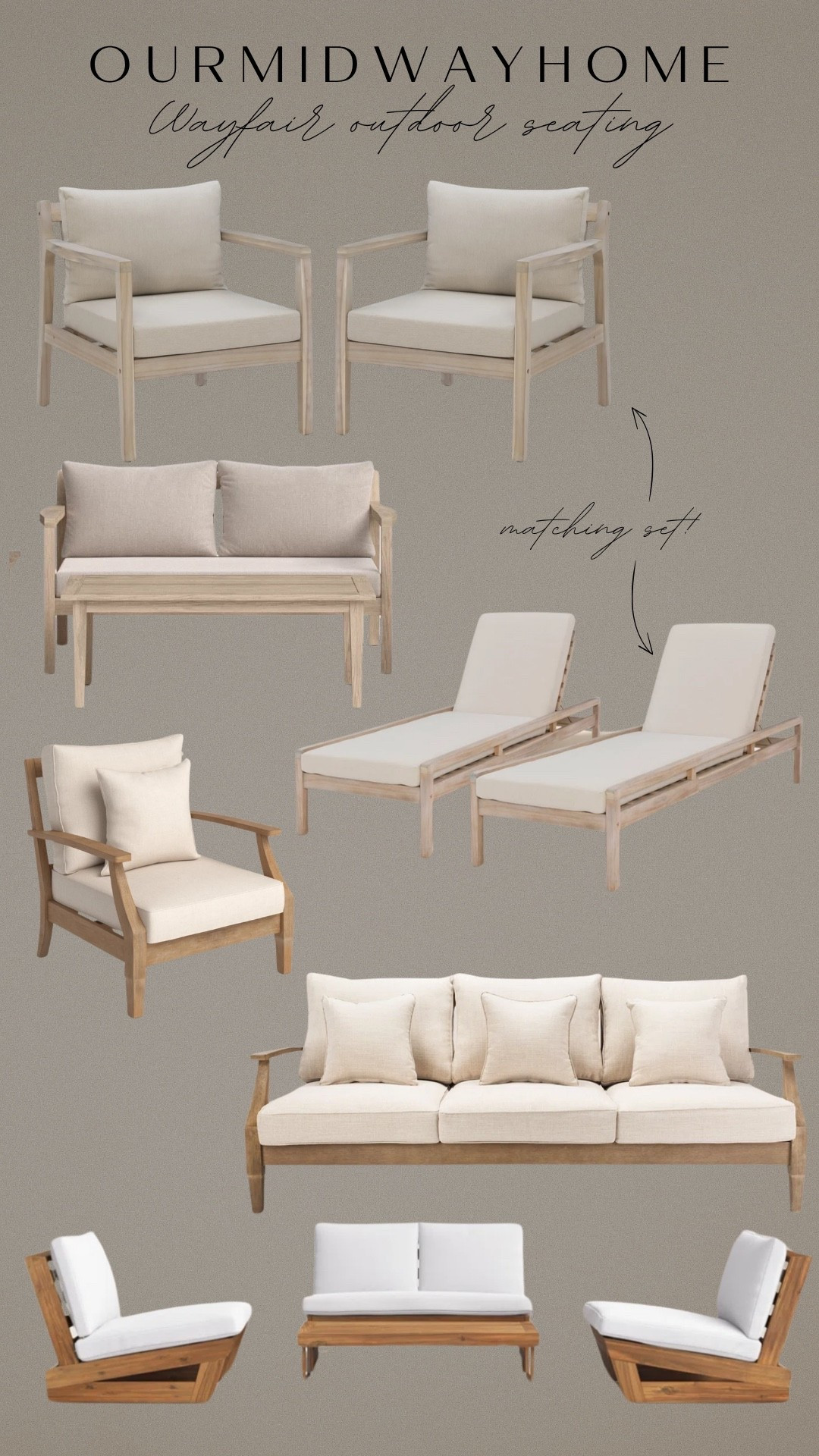 #ad Sharing some of my favorite wood outdoor seating finds from @Wayfair! Whether your style leans more transitional or more modern, Wayfair has beautiful seating to elevate your outdoor space into a cozy oasis this summer 🤎

#wayfair #wayfairpartner #wishyouwerehere #outdoor