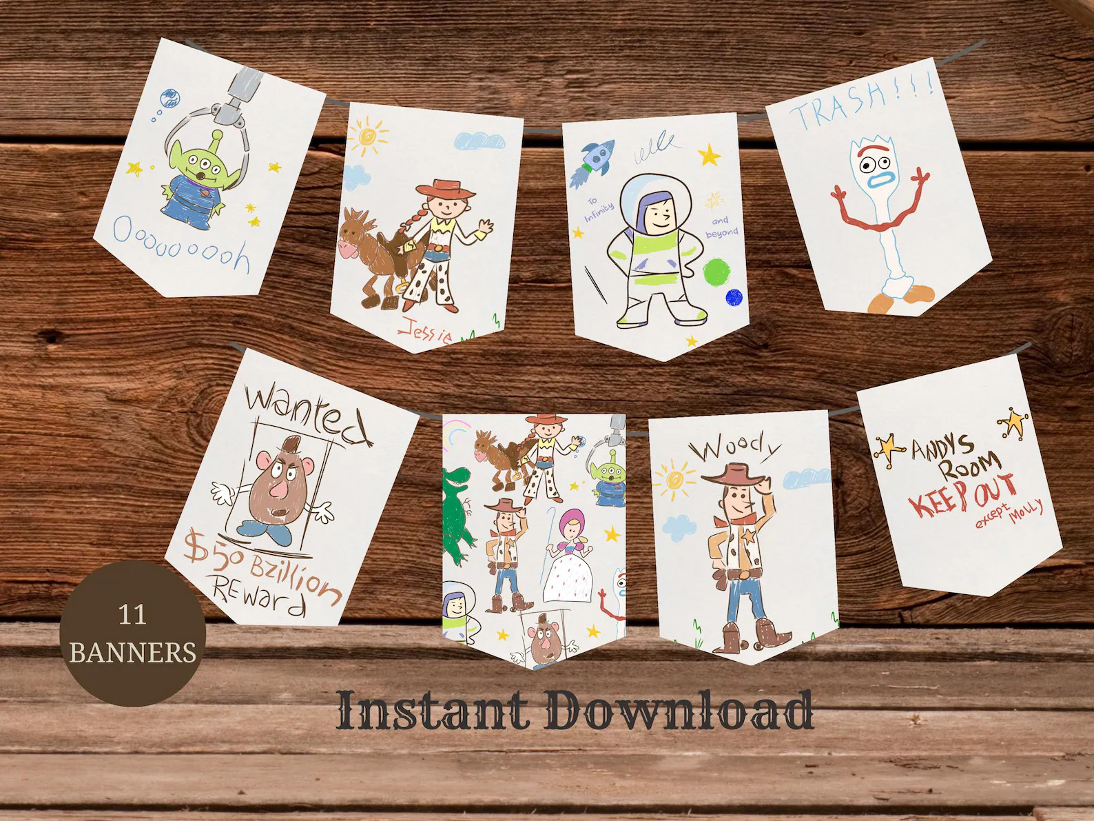 Toy Story Andy's Room Banner Printable, Woody Buzz Pixar Party Decor (Digital Download) | Etsy (Global)