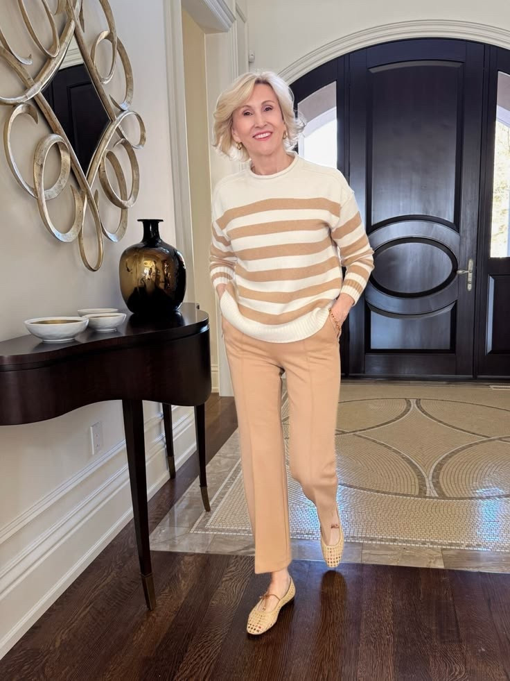 This outfit is giving cozy meets polished… and I’m not mad about it 🤍

I’ve been reaching for this striped roll neck on repeat — it’s one of those pieces that just works. Paired with soft beige pants and woven ballet flats, it feels effortlessly put together without sacrificing comfort (which is always the goal 🙌🏼).

It’s the kind of look I’ll wear for a coffee date, a casual meeting, or just a day of getting things done while still feeling like 


#LTKOver40 #LTKgrwm #LTKSeasonal