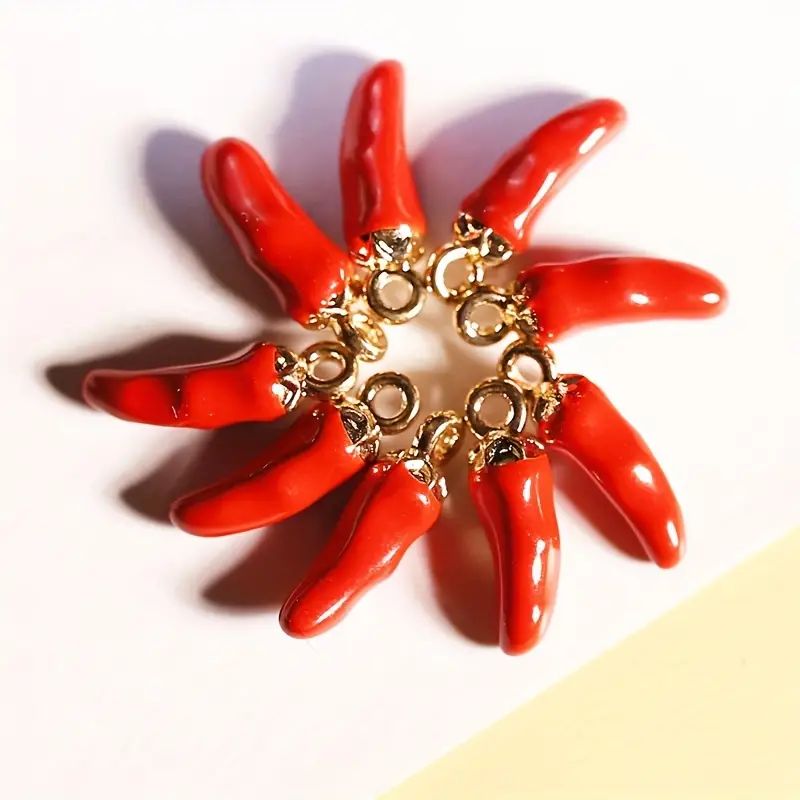 10pcs Spicy Red Pepper Charm - Zinc Alloy Pendant for DIY Jewelry Making and Crafts | Temu Affiliate Program