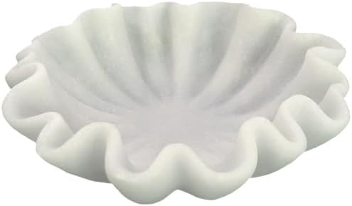 10" Large Handmade Decorative Bowl decor , Handicraft Scalloped Bowls for Modern Home Decor,Ruffl... | Amazon (US)