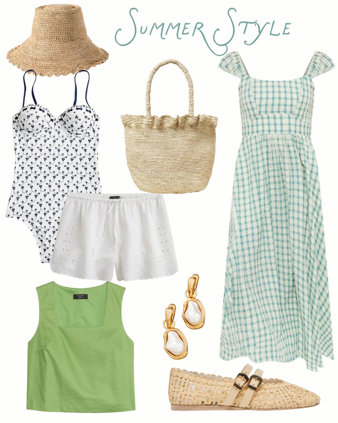 Summer style made easy — from gingham sundresses to straw totes, this look is giving effortless coastal charm. Perfect for beach days, brunches, or a getaway stroll.

Summer outfit inspiration, Gingham dress summer style, Coastal grandmother aesthetic, Light linen shorts outfit, Beach day essentials, Straw bag summer look, Green tank top outfit, Summer capsule wardrobe, Vacation style ideas, Feminine summer fashion, One piece swimsuit outfit, Resort wear look, Easy breezy summer outfit, Neutral summer accessories, Summer shoes


#ootd #summerstyle #coastal #grandmillennial #whattowear

#LTKSeasonal #LTKSwim #LTKShoeCrush