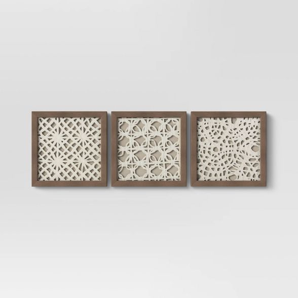 (Set Of 3) 10" x 10" Rice Paper Shadow Box - Threshold™ | Target