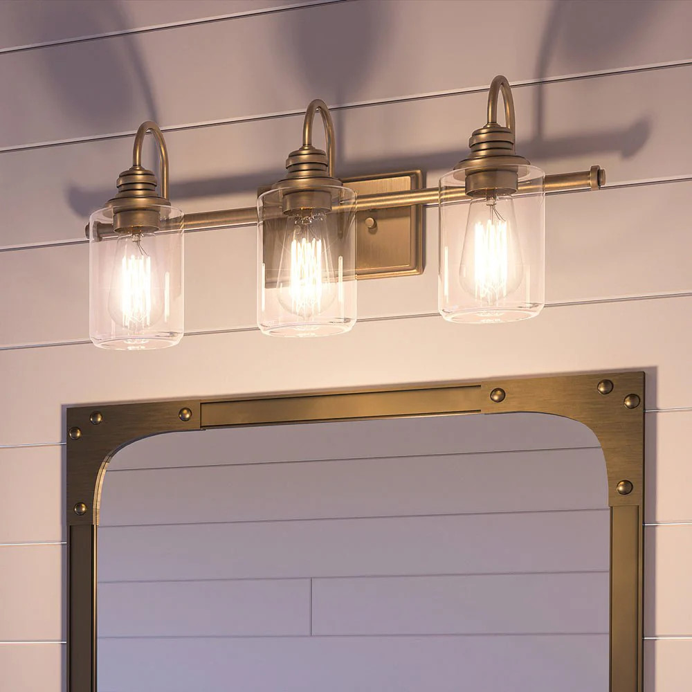 UHP4067 Vintage Bath Light 9.875''H x 23.375''W, Olde Brass Finish, Hedland Collection | Urban Ambiance, Inc.