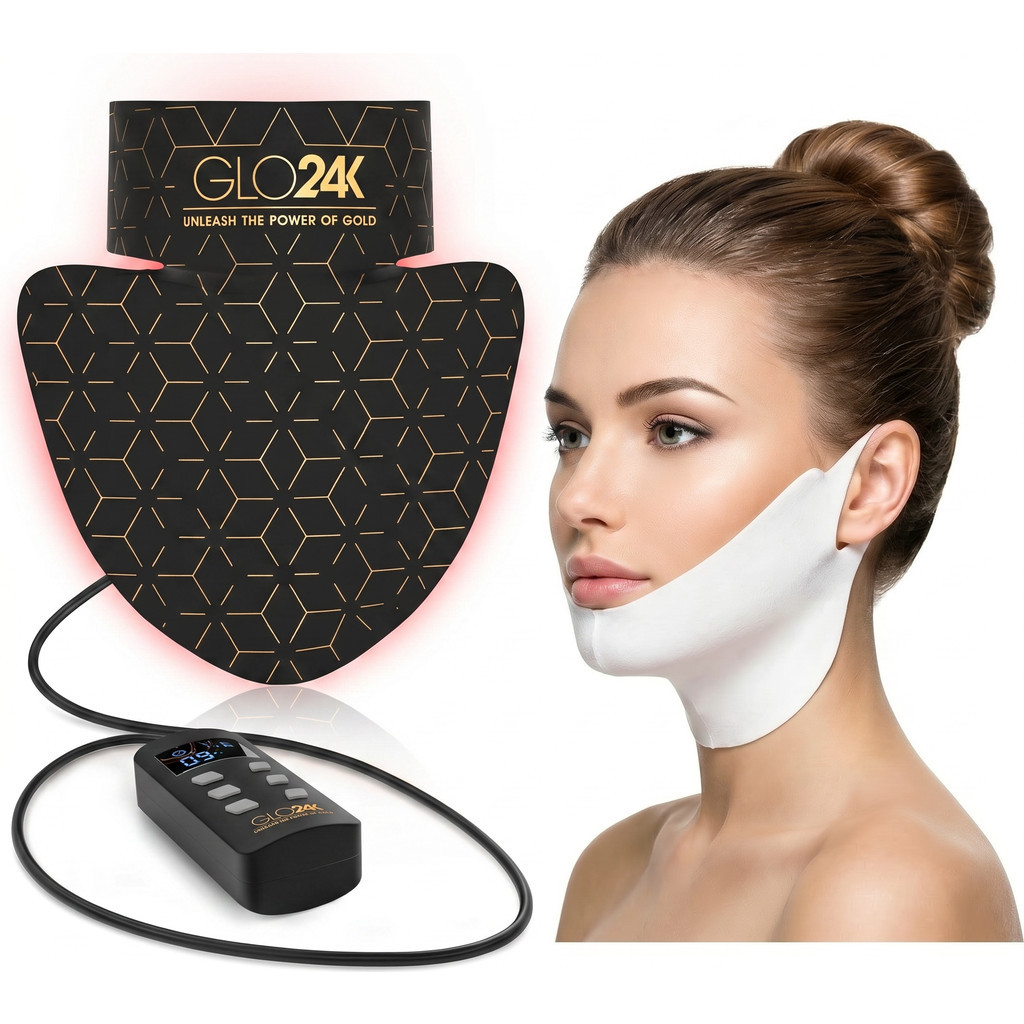 GLO24K LED Neck Lift & V-Line Treatment Set in Black at Nordstrom | Nordstrom