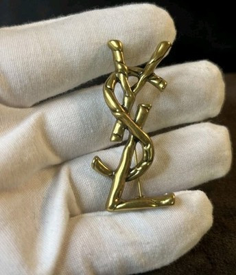 Vintage Goldtone Ysl Brooch 2” | eBay UK