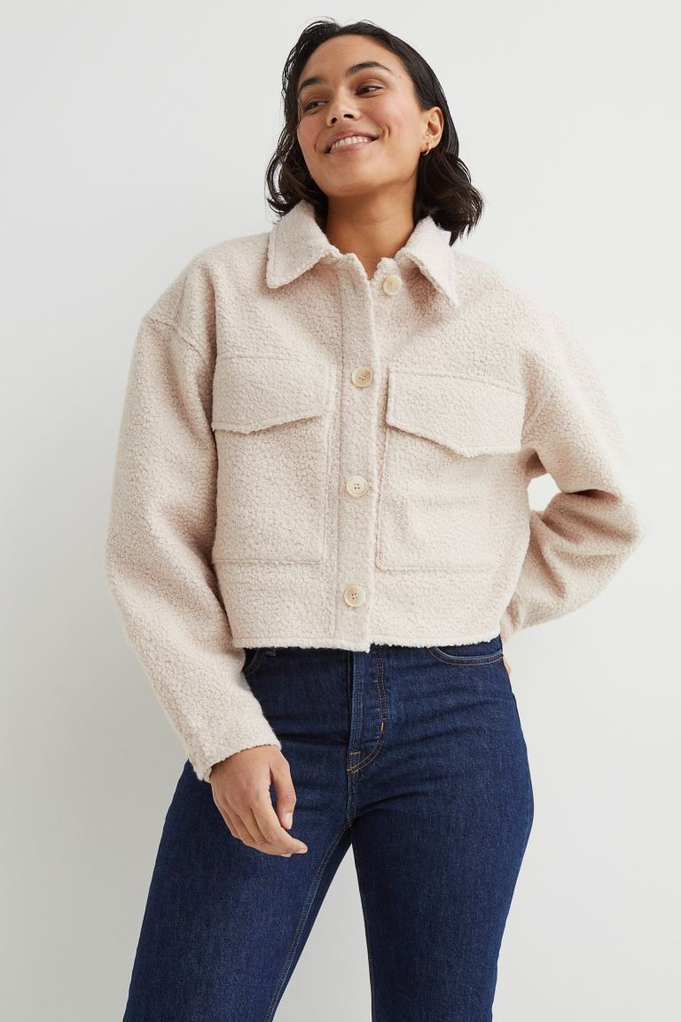 Faux Shearling Crop Jacket | H&M (US + CA)