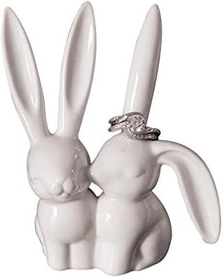 Creative Co-op White Ceramic Bunny Ring Holder, 3" L x 4" H | Amazon (US)