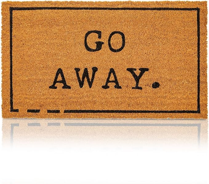 Juvale Go Away Doormat, Funny Front Door Welcome Mat for Outdoor Porch or Patio, Natural Coco Coi... | Amazon (US)