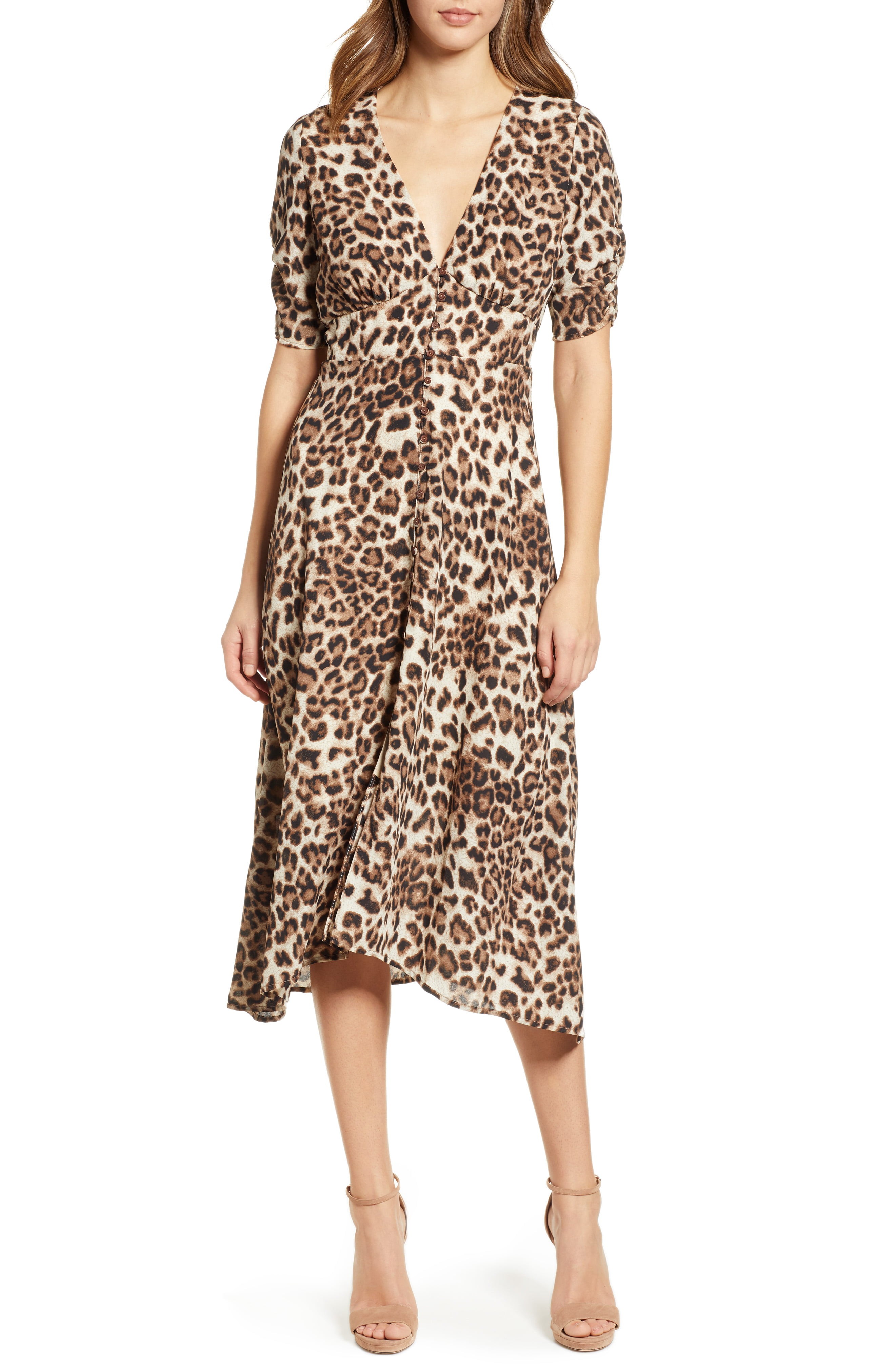 ASTR the Label Button Front Midi Dress | Nordstrom