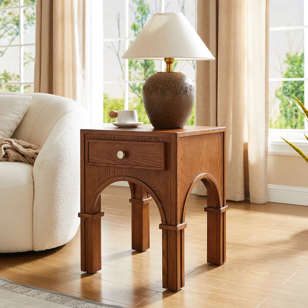 Solvind 18" Oak Side Table | Hernest