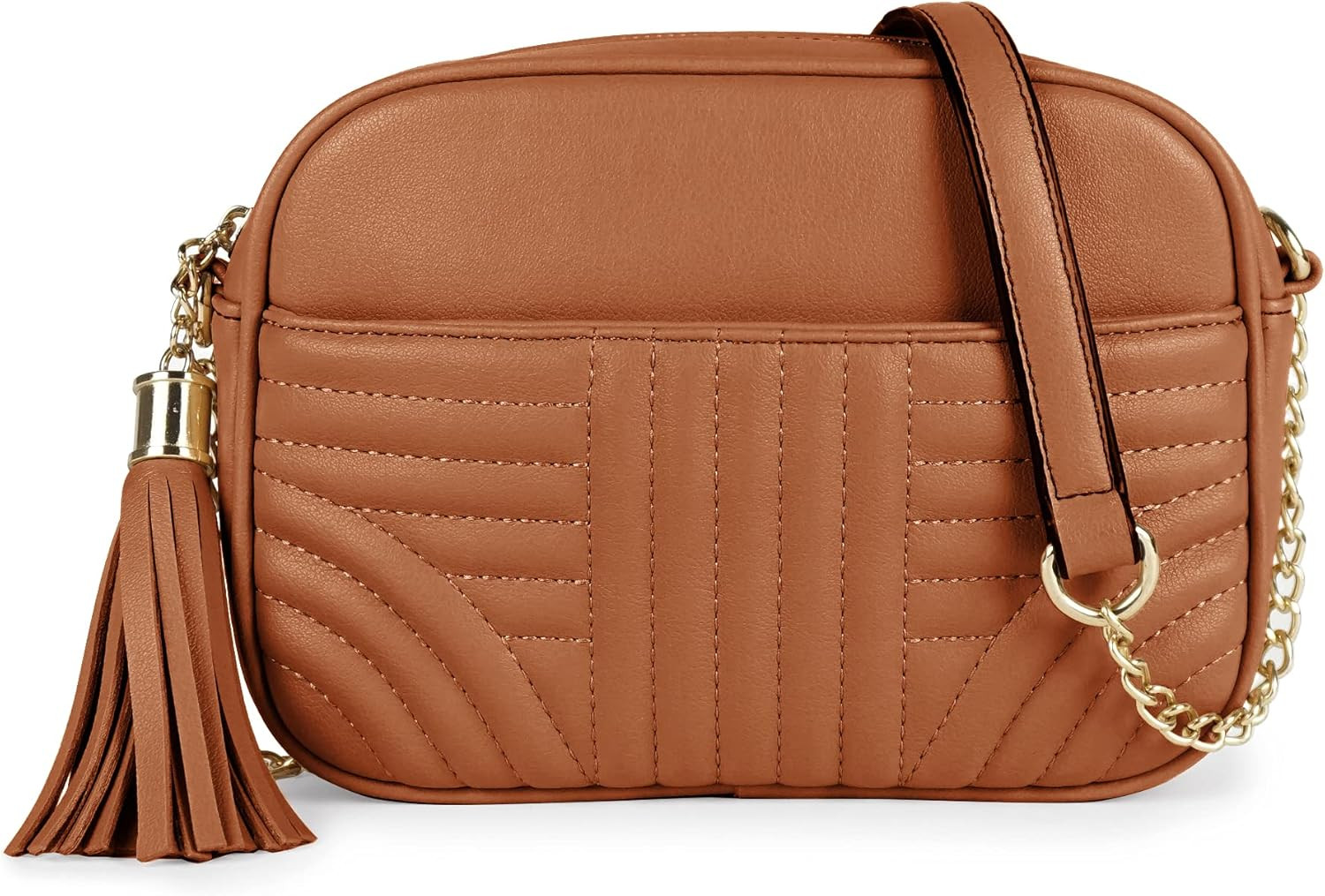 EVVE Quilted Crossbody Bags for Women - Stylish Camera Bag with Tassel - Lightweight Medium Size ... | Amazon (US)