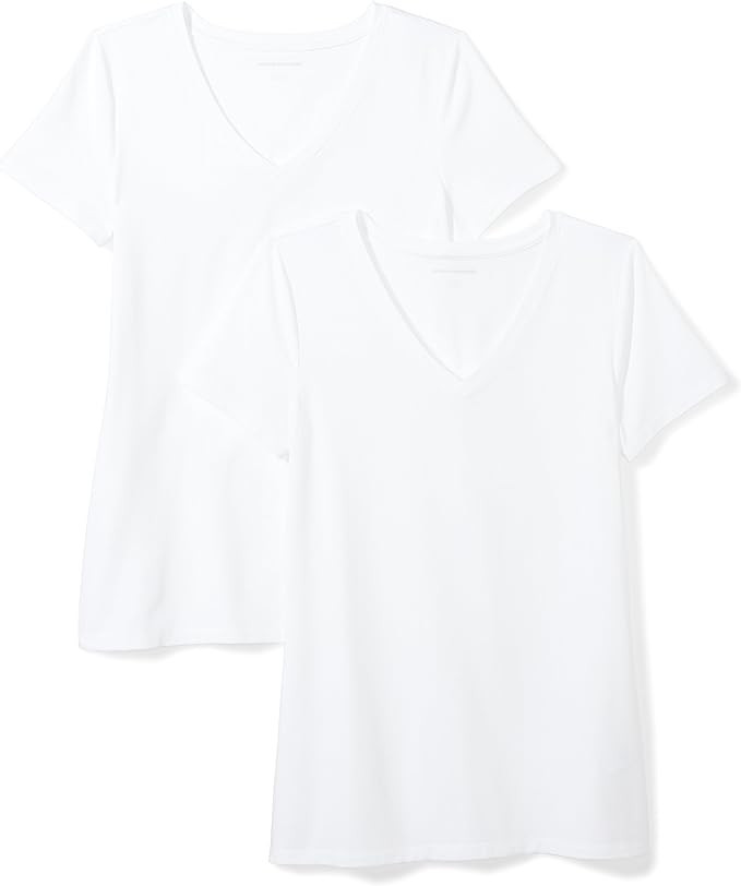 Amazon Essentials Women's 2-Pack V-Neck Classic-fit Short-Sleeve Tee Shirt | Amazon (US)