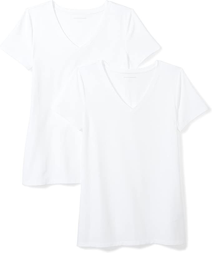 Amazon Essentials Women's Classic-Fit Short-Sleeve V-Neck T-Shirt, Multipacks | Amazon (US)