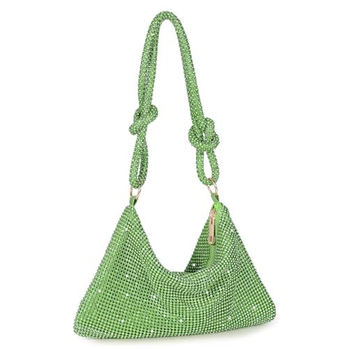 UBORSE Rhinestone Purse Green Diamond Evening Bag Sparkly Clutch Purses for Women Chic Handbag Hobo Bag for Weddings, Prom,and Parties | Amazon (US)