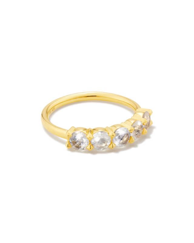 Blakely 18k Gold Vermeil Band Ring in Rainbow Moonstone | Kendra Scott