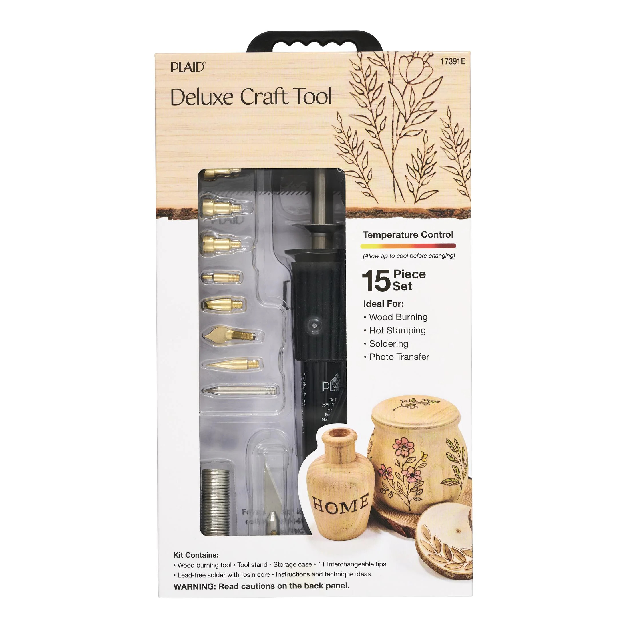 Plaid 15 PC Electric Wood Burning Tip Set, Creative Decorative Tool, DIY Kit, Carving, Burning an... | Walmart (US)