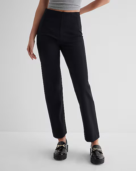 Columnist High Waisted Body Contour Knit Ankle Pant | Express