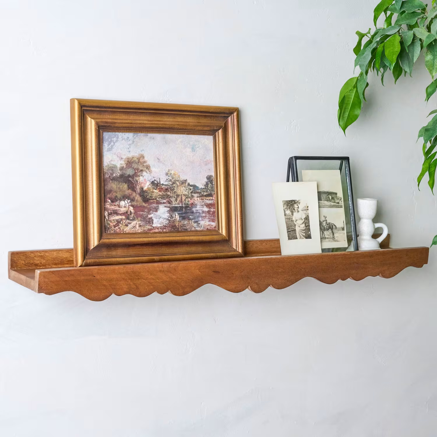 Daphne Wood Scalloped Picture Ledge | Magnolia