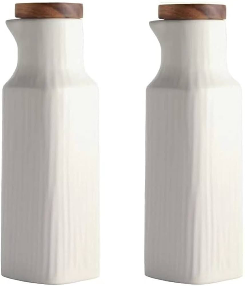 2Pcs a Set Pure Color Ceramic Dispenser Bottle, Olive Oil Bottle, Soy Sauce or Vinegar Dispenser,... | Amazon (US)