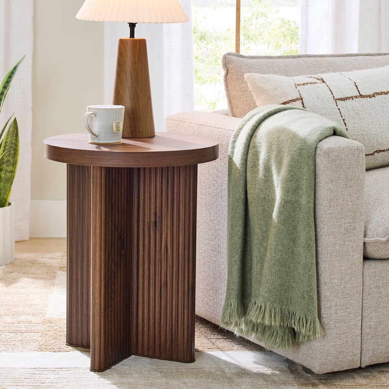 Better Homes & Gardens Lillian Fluted End Table, Walnut Finish | Walmart (US)
