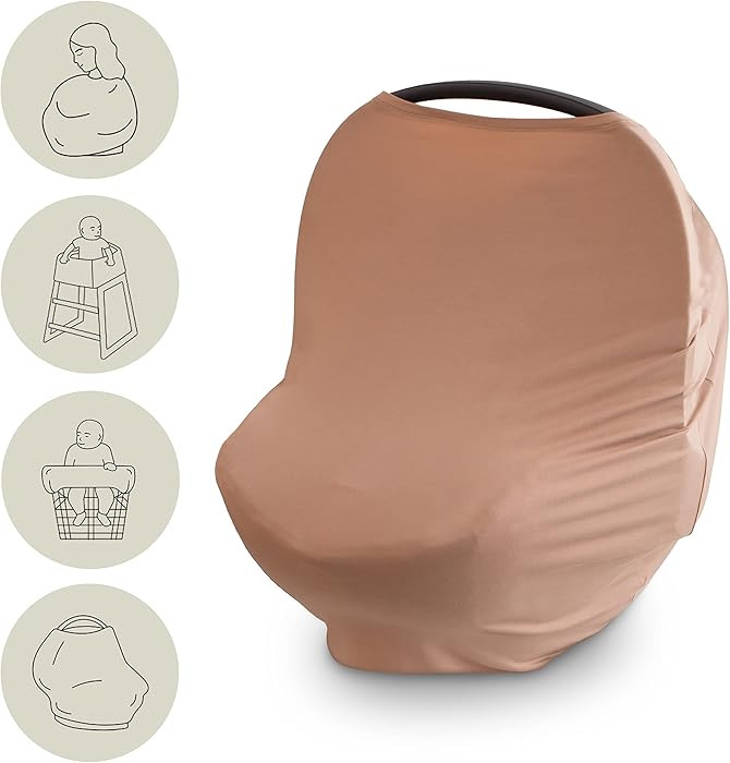 mushie Baby Car Seat Canopy Cover | Breathable & Stretchy Multi Use Cover for Breastfeeding, Nurs... | Amazon (US)
