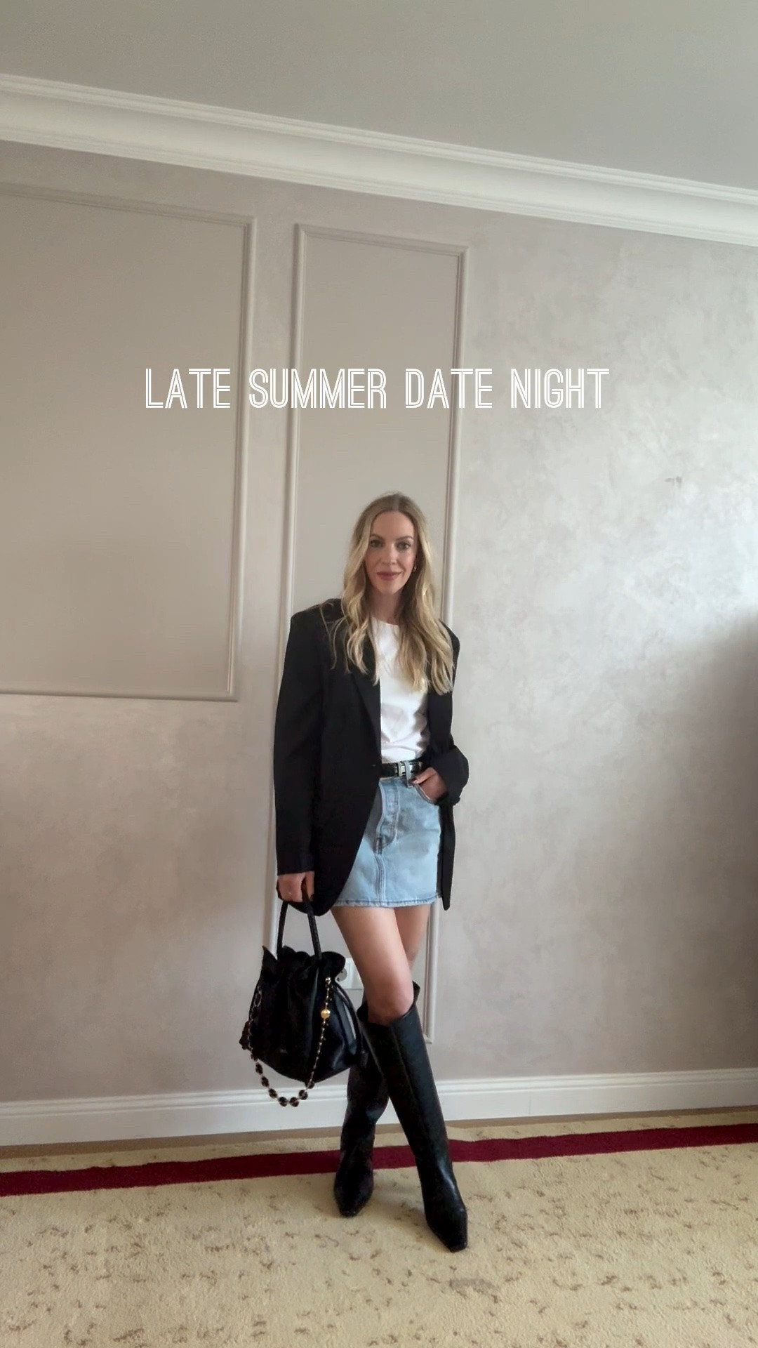 Late summer date night, date night outfits over 40, oversized blazer with denim mini skirt and tall boots

#LTKSeasonal #LTKOver40 #LTKSaleAlert