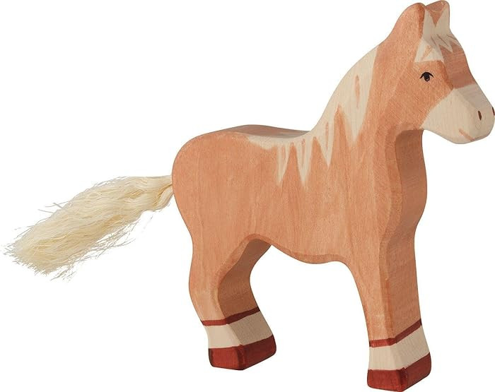 Holztiger Horse Standing Toy Figure, Light Brown | Amazon (US)