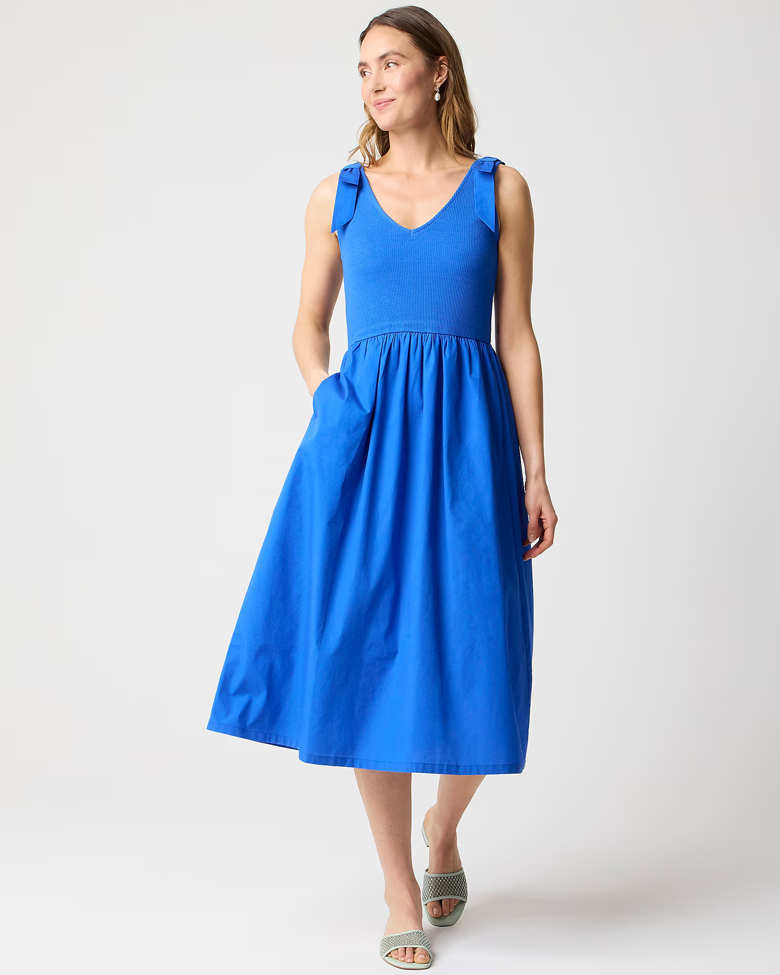 Bow-strap knit mixy dress | J.Crew Factory