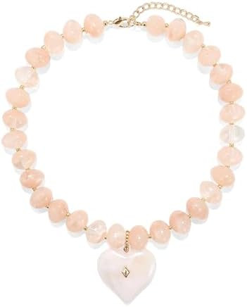 Elegance 11 designs Chunky Heart Necklace for Women, Colorful Acrylic Beaded Statement Puff Heart... | Amazon (US)