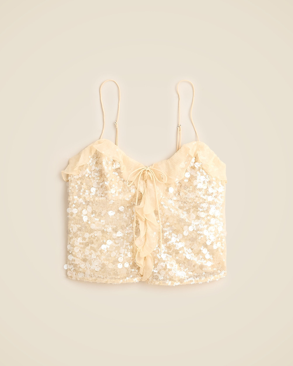 Sequin ruffle-trim tank top | J. Crew US