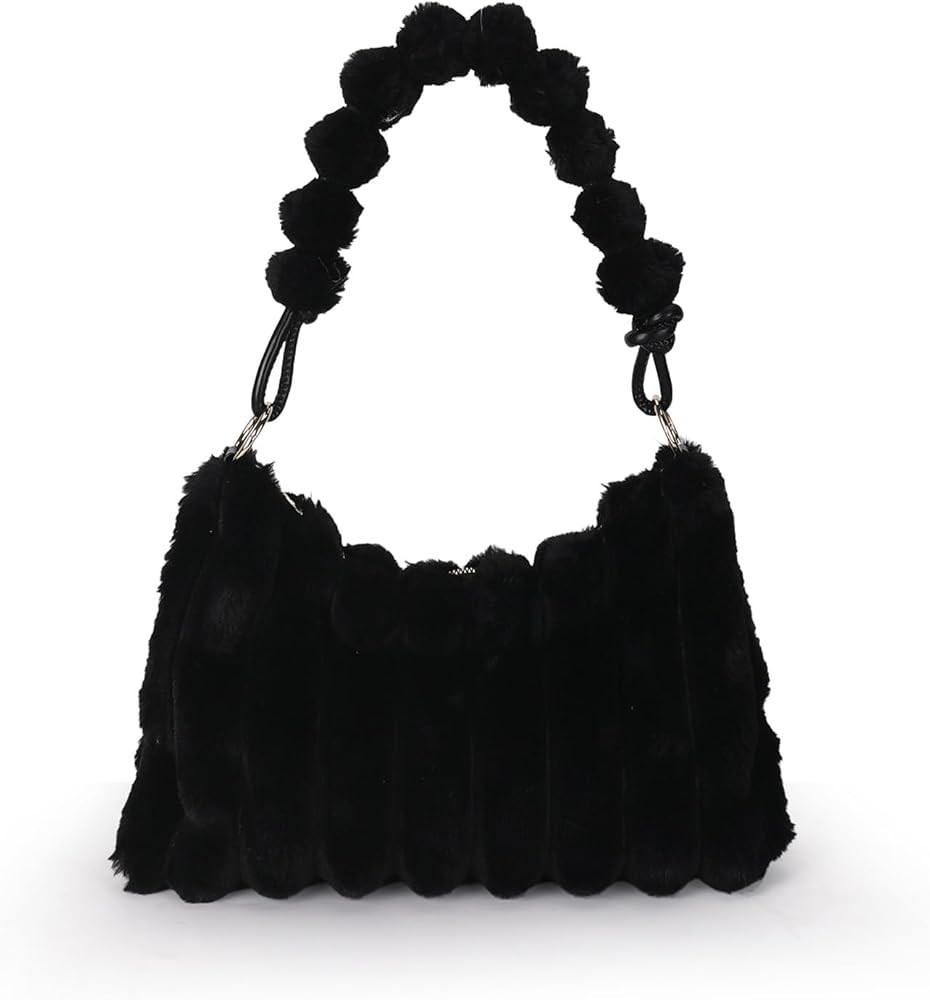 Furry Purse for Women Y2K Fluffy Shoulder Bag Faux Fur Purse Fuzzy Tote Bag | Amazon (US)