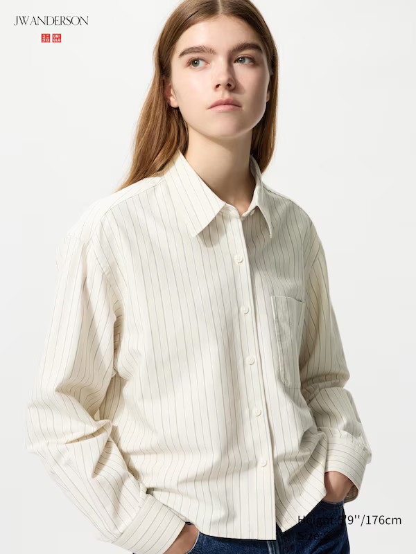 Chemise Oxford (Coupe Boxy, Rayée) | Uniqlo FR