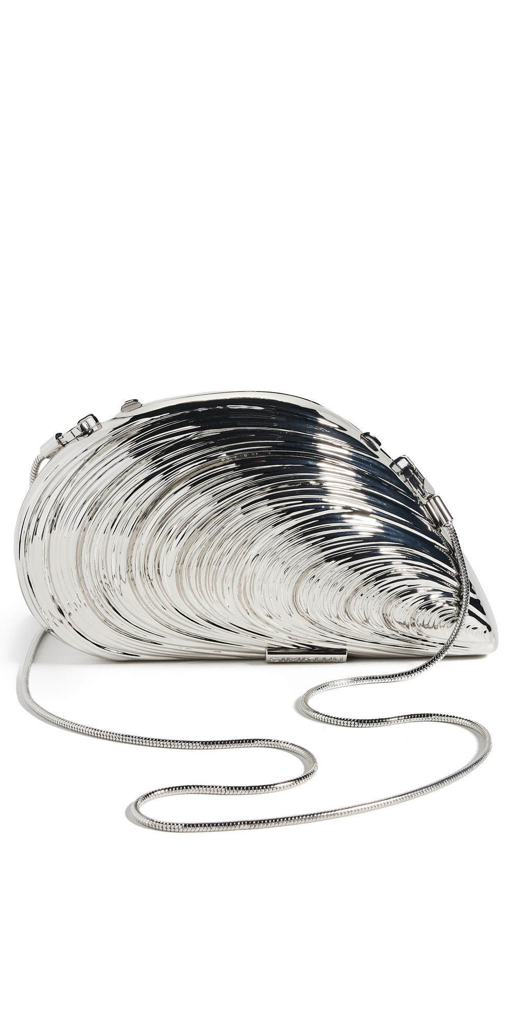 SIMKHAI Bridget Metal Oyster Shell Clutch Silver One Size | Shopbop