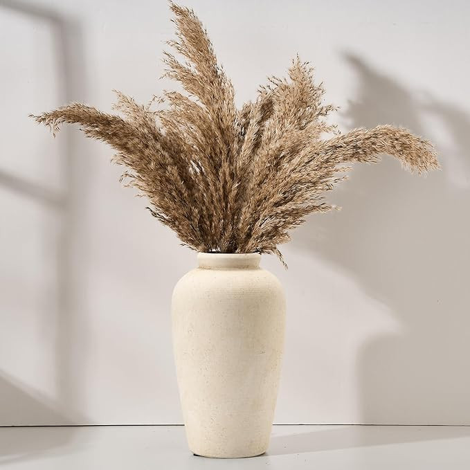 Large Ceramic Rustic Vase, 11 inch Minimalist Decorative Farmhouse Tall Vase for Home Decor, Livi... | Amazon (US)