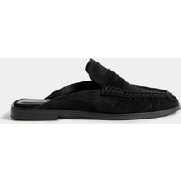 M&S Collection female Suede Loafer Mules - 5 - Black, Red,Black | Marks & Spencer (UK)