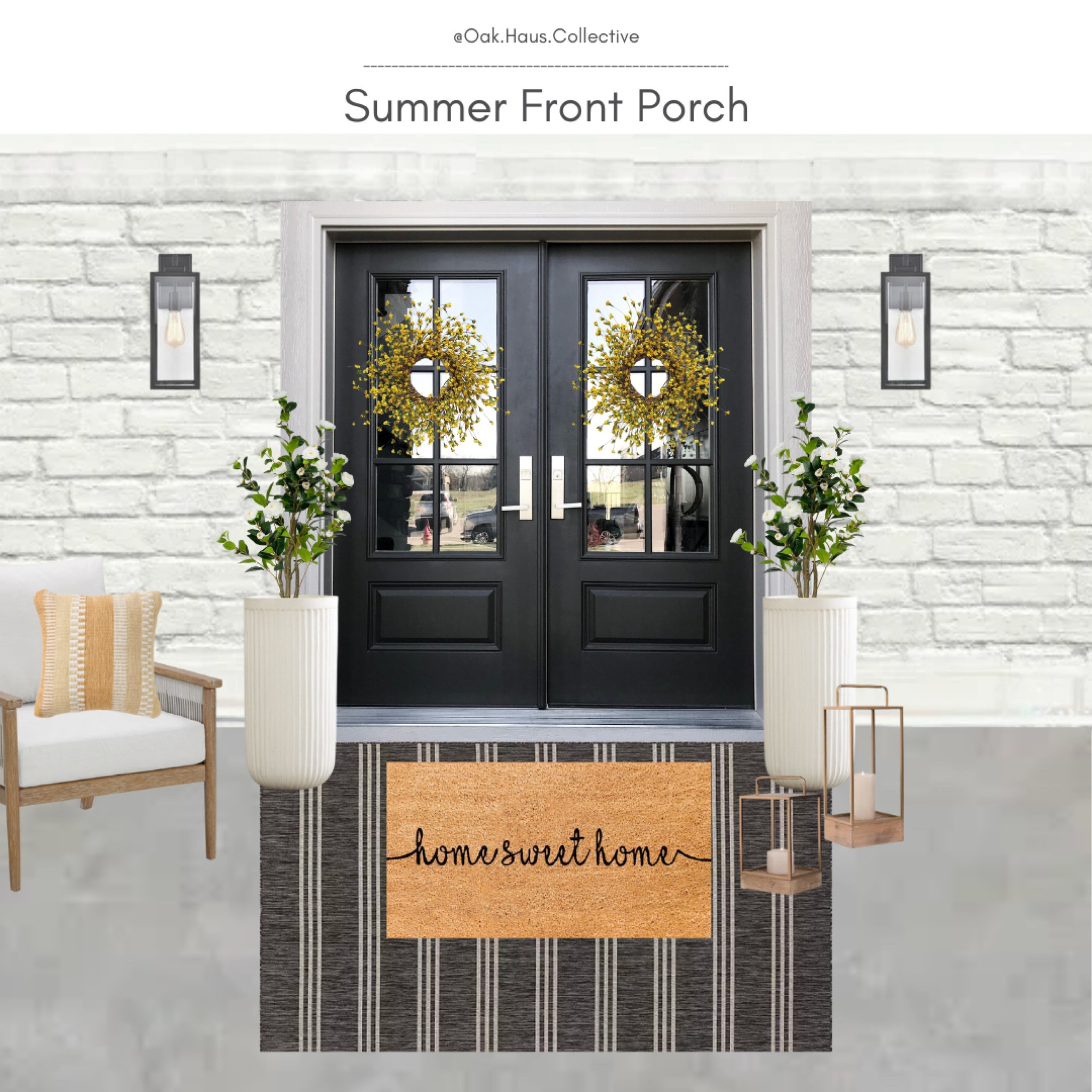Summer porch, porch mat, porch layered rug, front door wreath, summer wreath, porch decor, outdoor furniture, planters, faux plants, outdoor mat, outdoor chair

#LTKSummerSales #LTKHome #LTKStyleTip