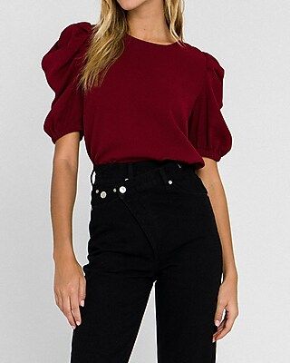 English Factory Pleated Puff Sleeve Top | Express