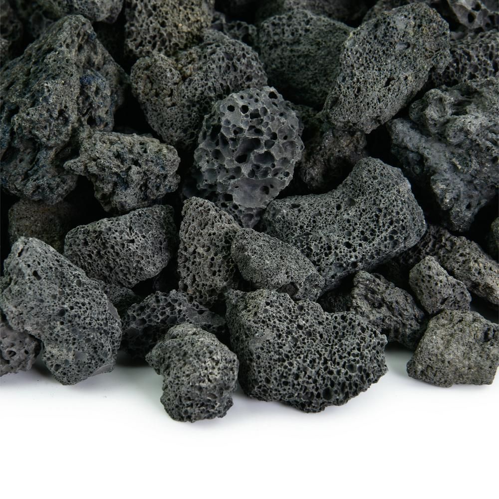 Fire Pit Essentials 10 lbs. Black Lava Rock 3/4 in. | The Home Depot